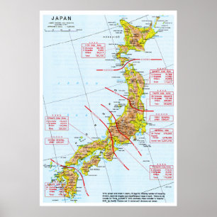 Japanska markstyrkor Världskrig II Karta i Japan Poster