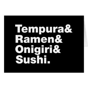 Japanska Mat Tempura & Ramen & Onigiri & Sushi. Hälsningskort