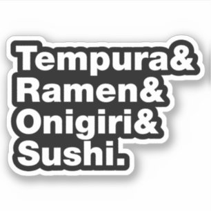 Japanska Mat Tempura & Ramen & Onigiri & Sushi.  Klistermärken