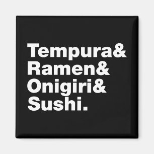 Japanska Mat Tempura & Ramen & Onigiri & Sushi. Magnet
