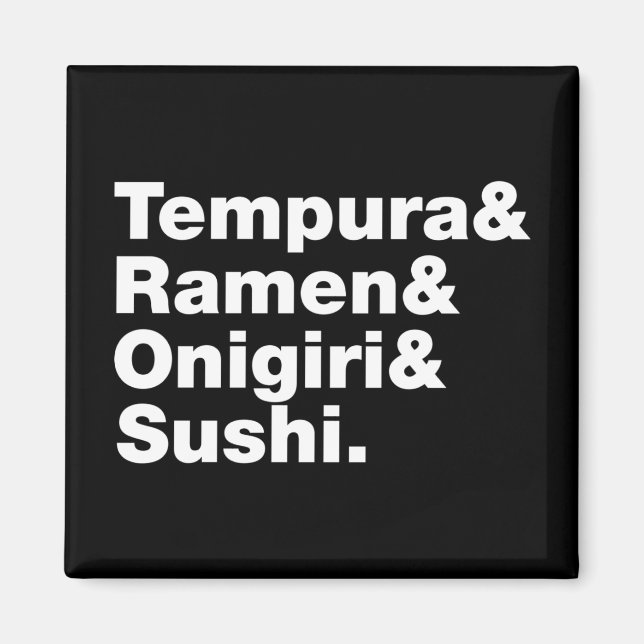 Japanska Mat Tempura & Ramen & Onigiri & Sushi. Magnet (Framsidan)