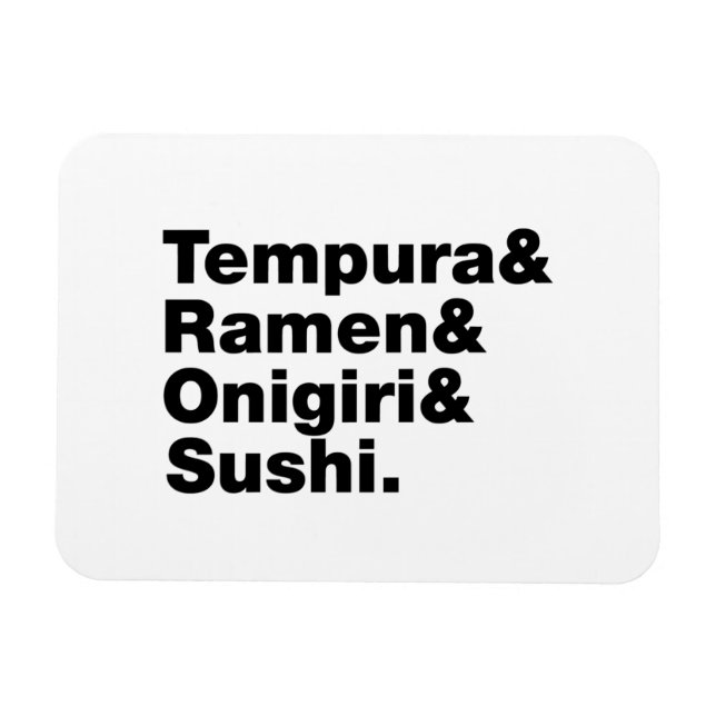 Japanska Mat Tempura & Ramen & Onigiri & Sushi. Magnet (Horisontell)