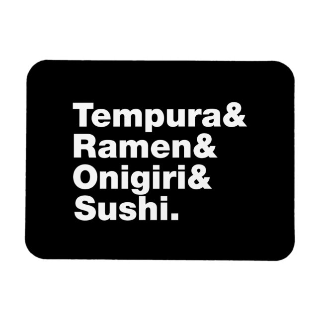 Japanska Mat Tempura & Ramen & Onigiri & Sushi. Magnet (Horisontell)