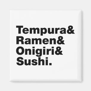 Japanska Mat Tempura & Ramen & Onigiri & Sushi. Magnet