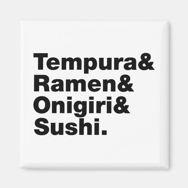 Japanska Mat Tempura & Ramen & Onigiri & Sushi. Magnet (Framsidan)