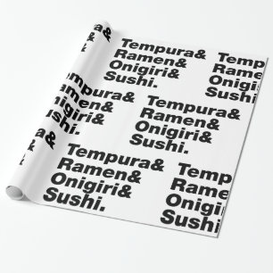 Japanska Mat Tempura & Ramen & Onigiri & Sushi. Presentpapper