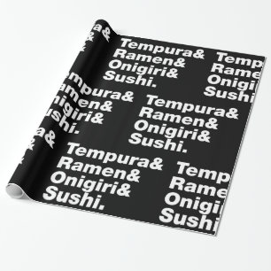 Japanska Mat Tempura & Ramen & Onigiri & Sushi. Presentpapper