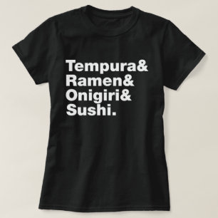 Japanska Mat Tempura & Ramen & Onigiri & Sushi. T Shirt