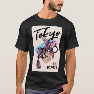 japanska med koi-fisk t shirt