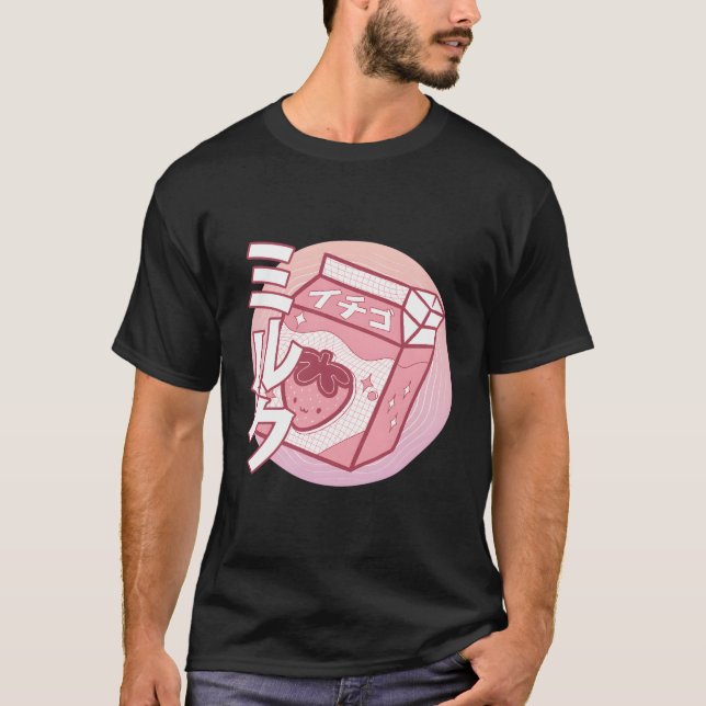 Japanska Mode Soft Grunge Kawaii Pastel Goth T Shirt (Framsida)