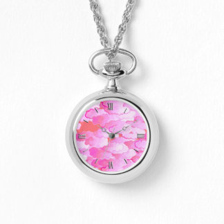 Japanska moln, gryning, orchid Rosa och koral Armbandsur