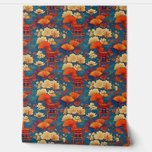 Japanska moln och blommor