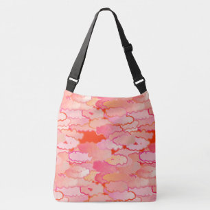 Japanska moln, solnedgång, korall, fuchsia, rosa axelväska