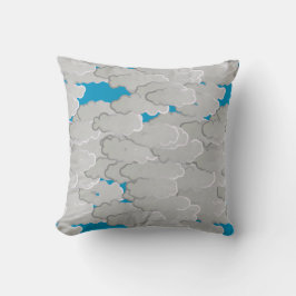 Japanska moln, sommardag, vit och Himlar blå Kudde