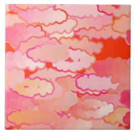 Japanska moln, sunset, koral, Fuchsia, Rosa Kakelplatta