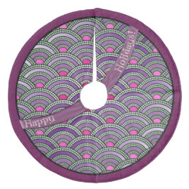 Japanska Mönster-Orchid och Celadon Julgransmatta Fleece