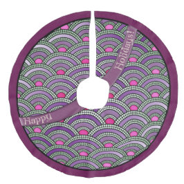 Japanska Mönster-Orchid och Celadon Julgransmatta Fleece