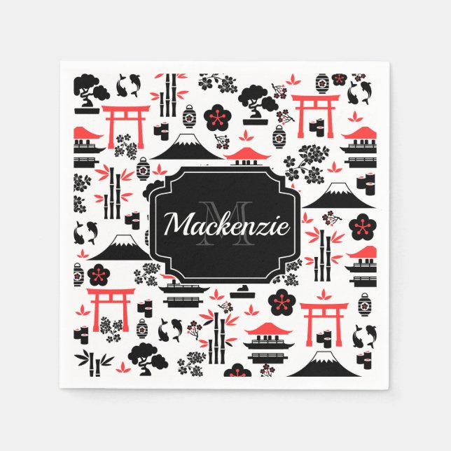 Japanska Mönster Pappersservett (Framsidan)