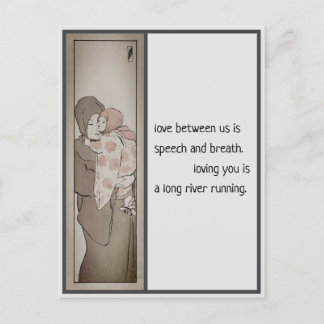 Japanska mor och underordnade postkort, äkta kärle vykort