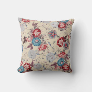 Japanska morgonglaset Flower Mönster Beige Kudde