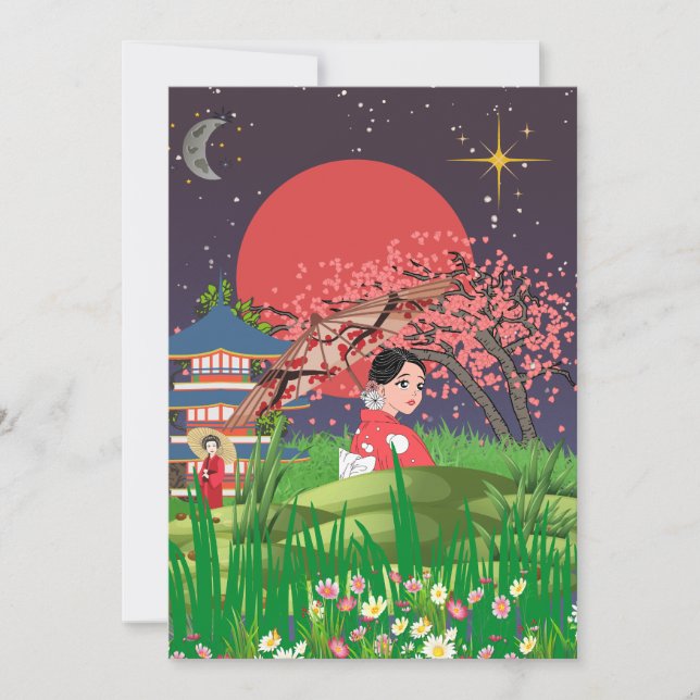 Japanska mörker tack kort (Framsida)