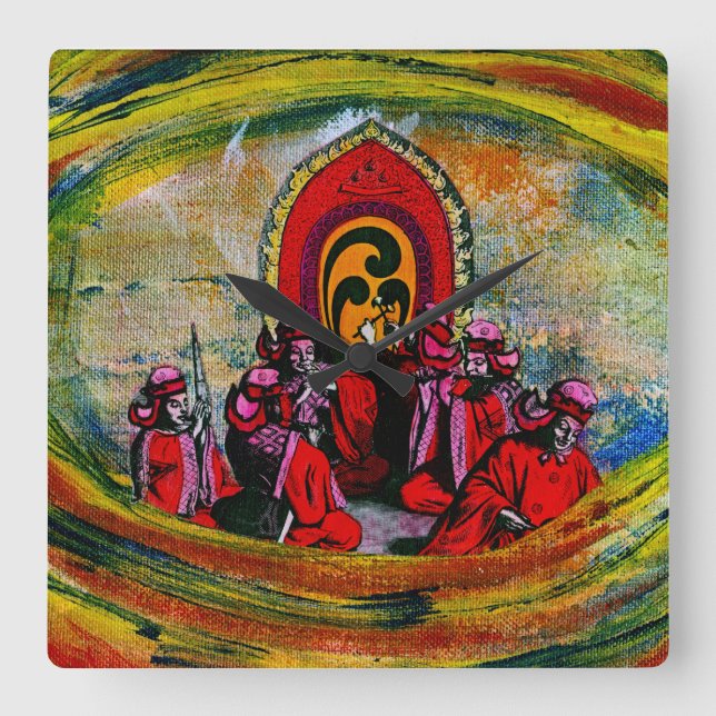 Japanska musiker fyrkantig klocka (Framsida)