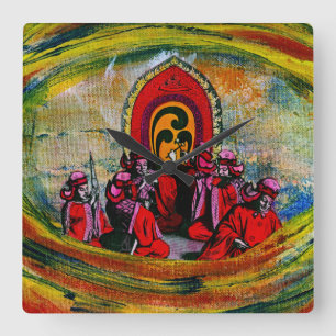 Japanska musiker fyrkantig klocka