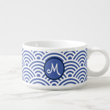 Japanska Nami Wave Mönster med Monogram