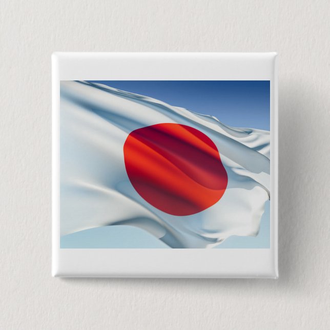 Japanska nationella Flagga Knapp (Framsida)