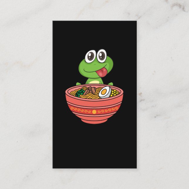 Japanska Noodles Kawaii Frog Ramen Visitkort (Framsida)