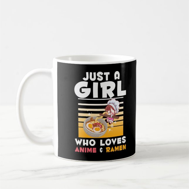 Japanska Noodles Ramen Anime Girl Manga Otaku Kaffemugg (Vänster)