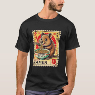 Japanska Nudlar Frimärke Vilda Djur Söt Quokk T Shirt