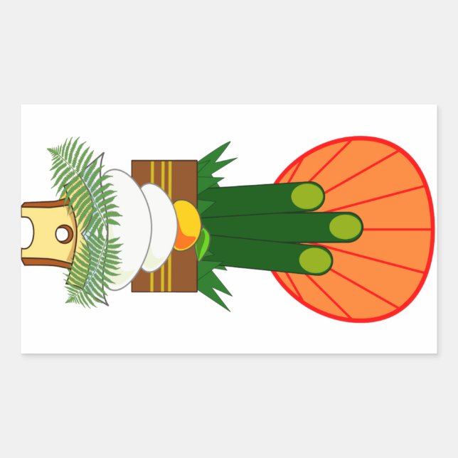 Japanska nyår rektangulärt klistermärke (Framsida)