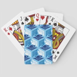 Japanska öar, marinerade, vita och ljusblå casinokort