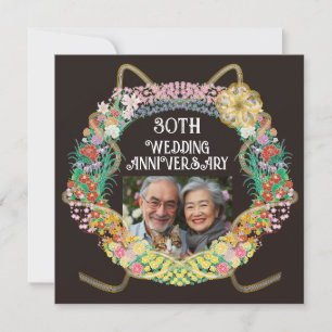 Japanska och asiatiska blommor ring med Mizuhiki Tack Kort