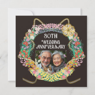 Japanska och asiatiska blommor ring med Mizuhiki Tack Kort