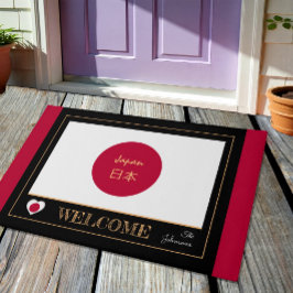 Japanska och japanska Flagga - välkomstplats