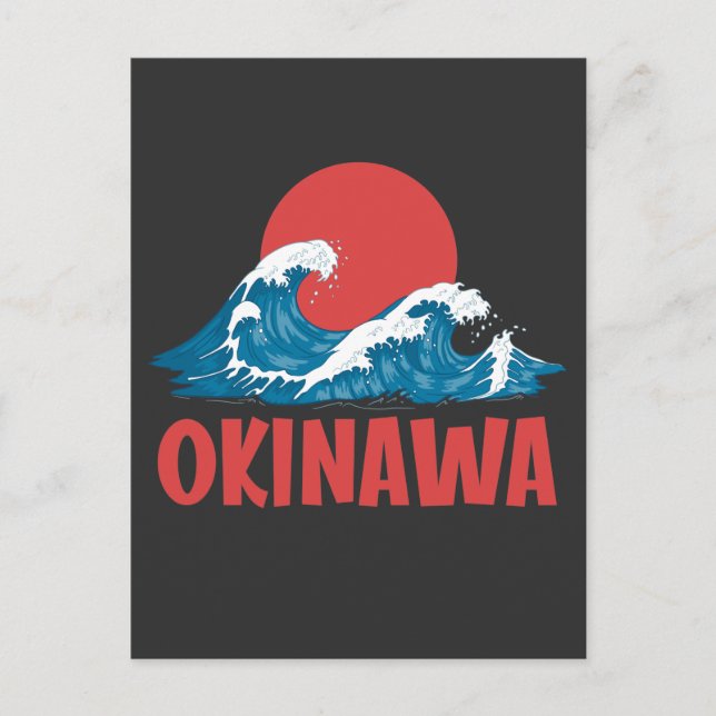 Japanska Okinawa Japan Kanagawa Underbar Wave Vykort (Framsida)