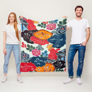 Japanska Okinawan Dye (Bingata) Fleecefilt