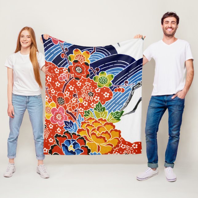 Japanska Okinawan Dye (Bingata) Fleecefilt (På plats)