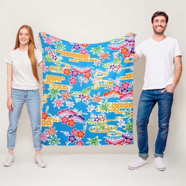 Japanska Okinawan Dye (Bingata) Fleecefilt (På plats)