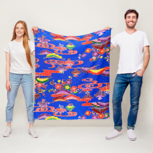 Japanska Okinawan Dye (Bingata) Fleecefilt