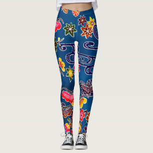 Japanska Okinawan Dye (Bingata) Leggings