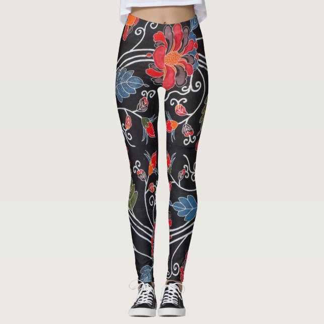 Japanska Okinawan Dye (Bingata) Leggings (Framsida)
