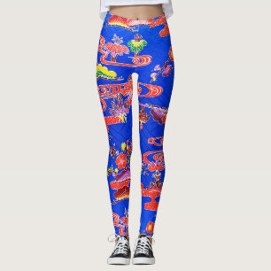 Japanska Okinawan Dye (Bingata) Leggings