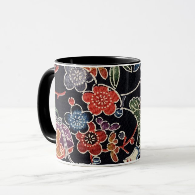 Japanska Okinawan Dye (Bingata) Mugg (Framsida vänster)