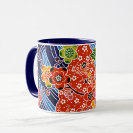 Japanska Okinawan Dye (Bingata) Mugg