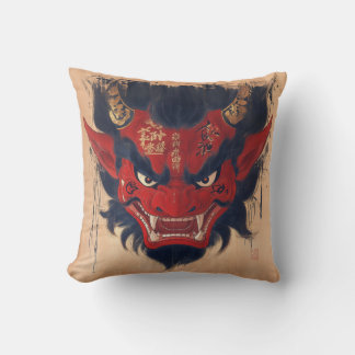 Japanska Oni Demon Dekorativ kudde