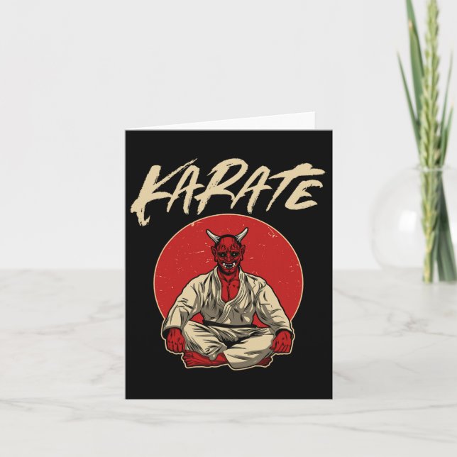 Japanska Oni Demon - Karate Gift Kort (Framsida)