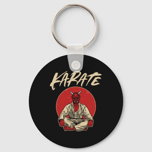 Japanska Oni Demon - Karate Gift Nyckelring (Framsida)